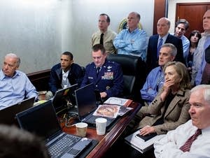 Obama monitors the raid that resulted in the death of Osama bin Laden
