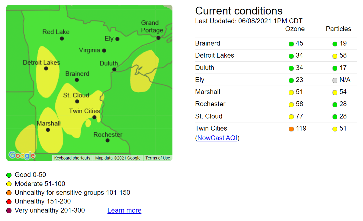 Air Quality Index Tuesday