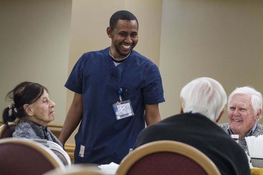 Elshaikh chatted with patients and families.