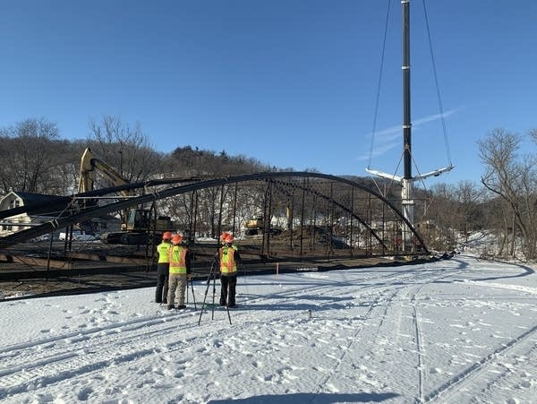 The Kern Bridge is seen after being moved