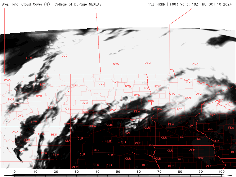Cloud cover through Friday morning 4 a.m.