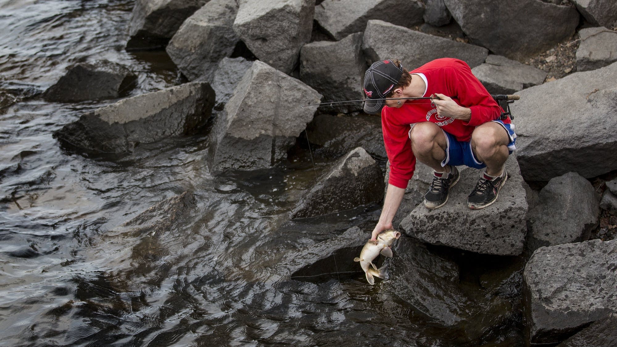 Brian Schellinger practices catch-and-release