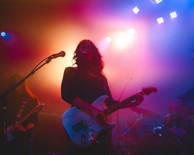 Lana Leone performing on stage