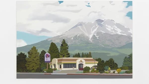 A painting of Taco Bell by the artist Jake Longstreth