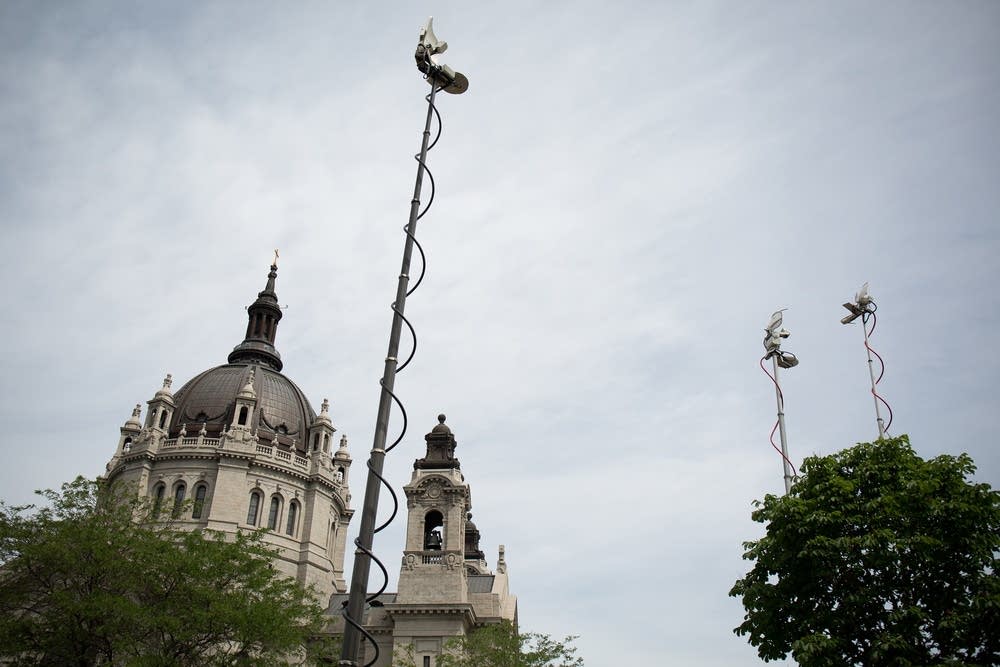 Media outside the cathedral