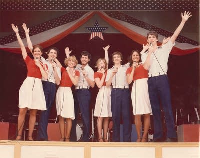 People at Valleyfair on stage performing 