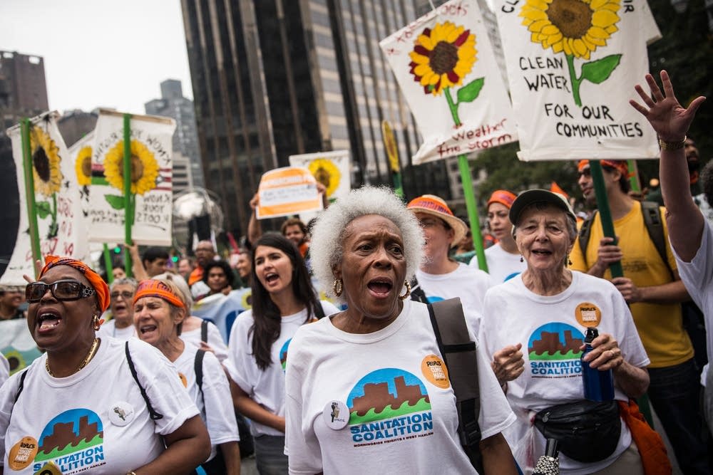At the People's Climate March in 2014 in New York