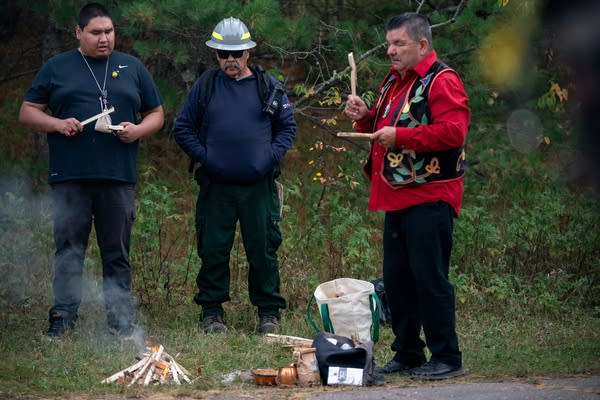 A traditional Anishinaabe ceremony is held