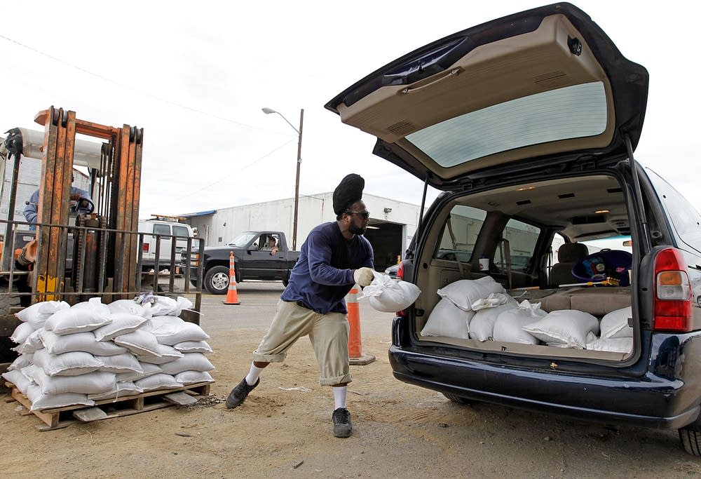 Loading sandbags