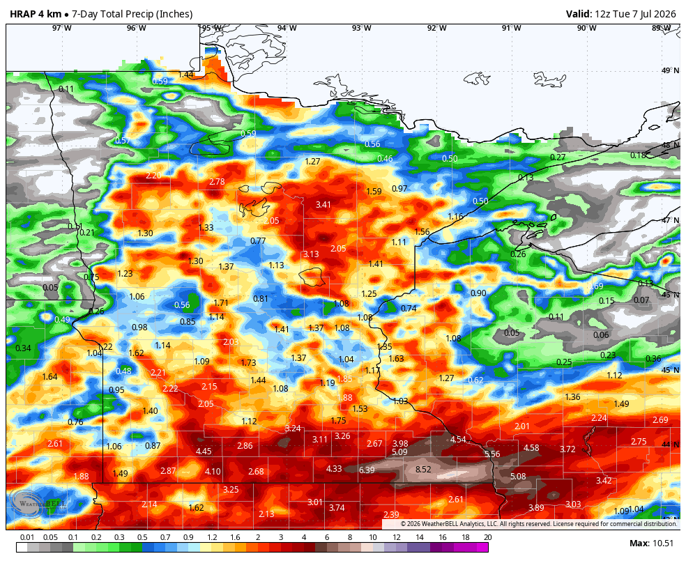7-day precipitation totals