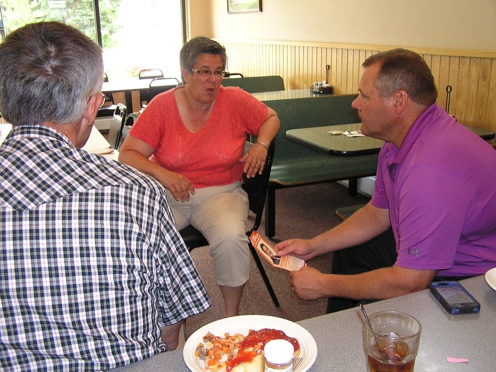 Janatopoulos with voters