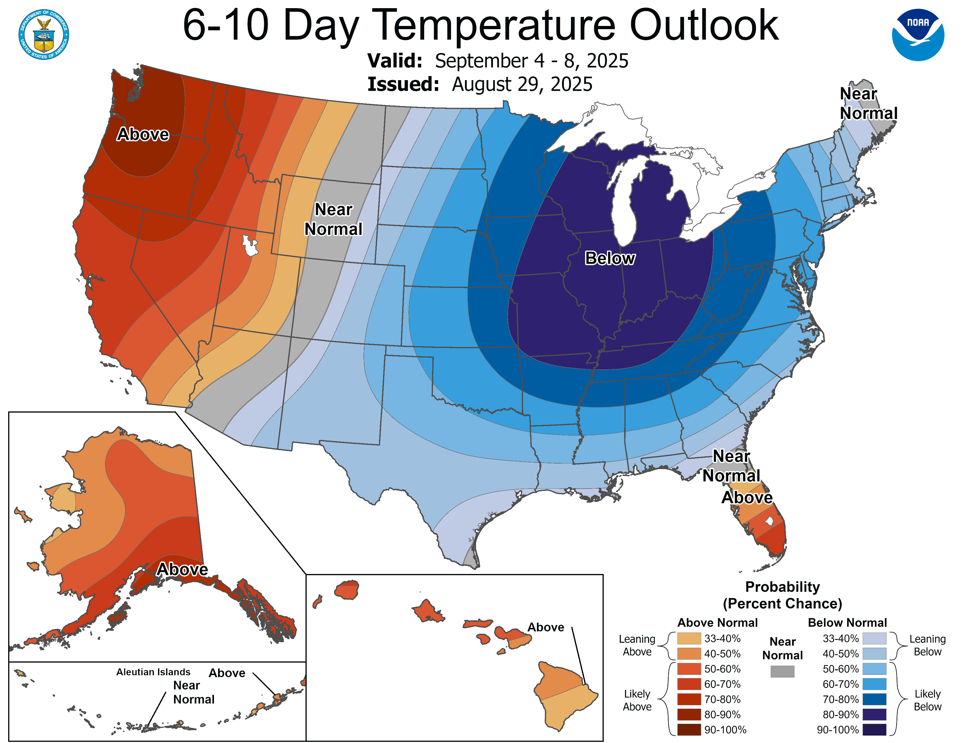NOAA 6 to 10-day temperature outlook