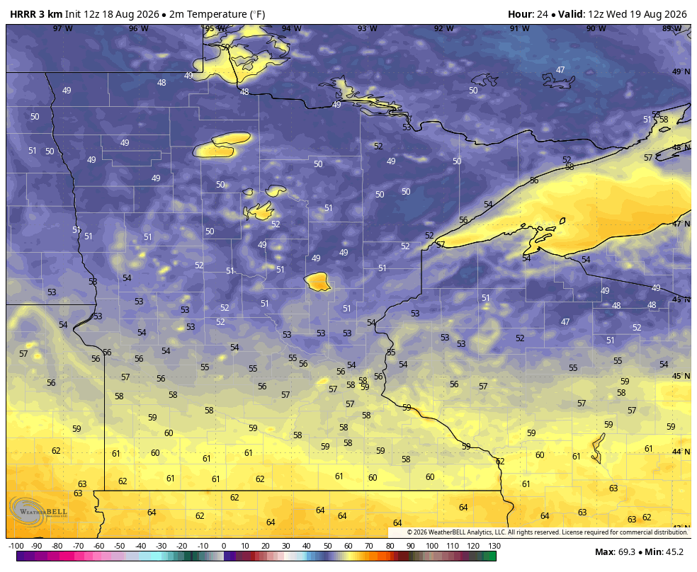 Low temps tonight