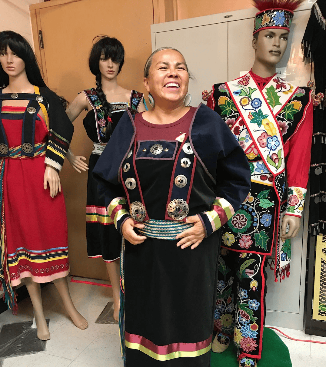 Woman posing in dress