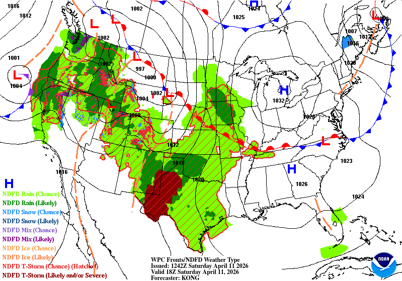 Surface analysis Saturday 1 p.m.