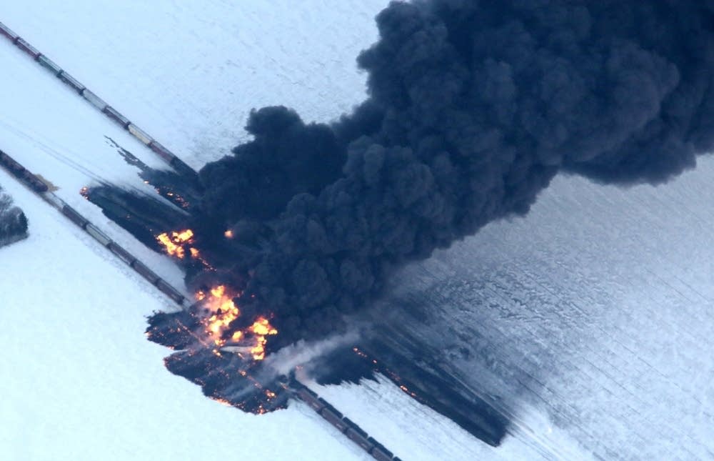Train derailment fire
