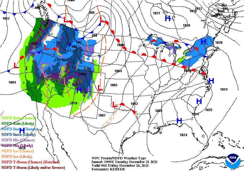 Surface weather map Friday