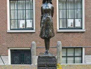 Statue of Anne Frank in Amsterdam