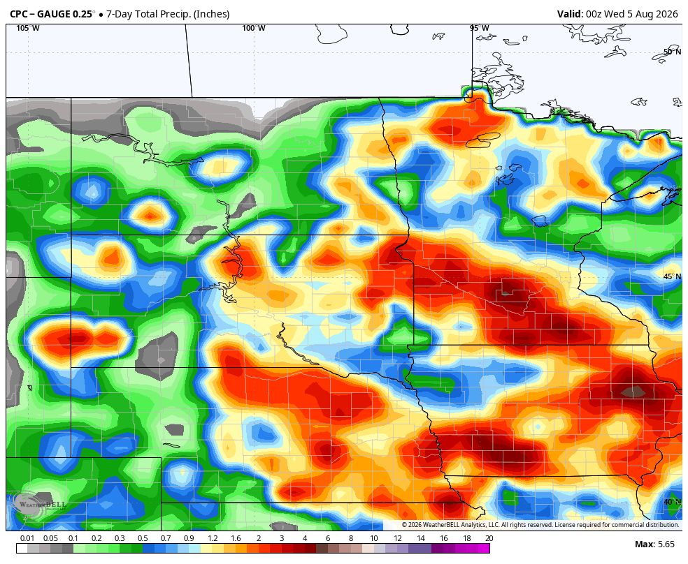 7-day precipitation totals