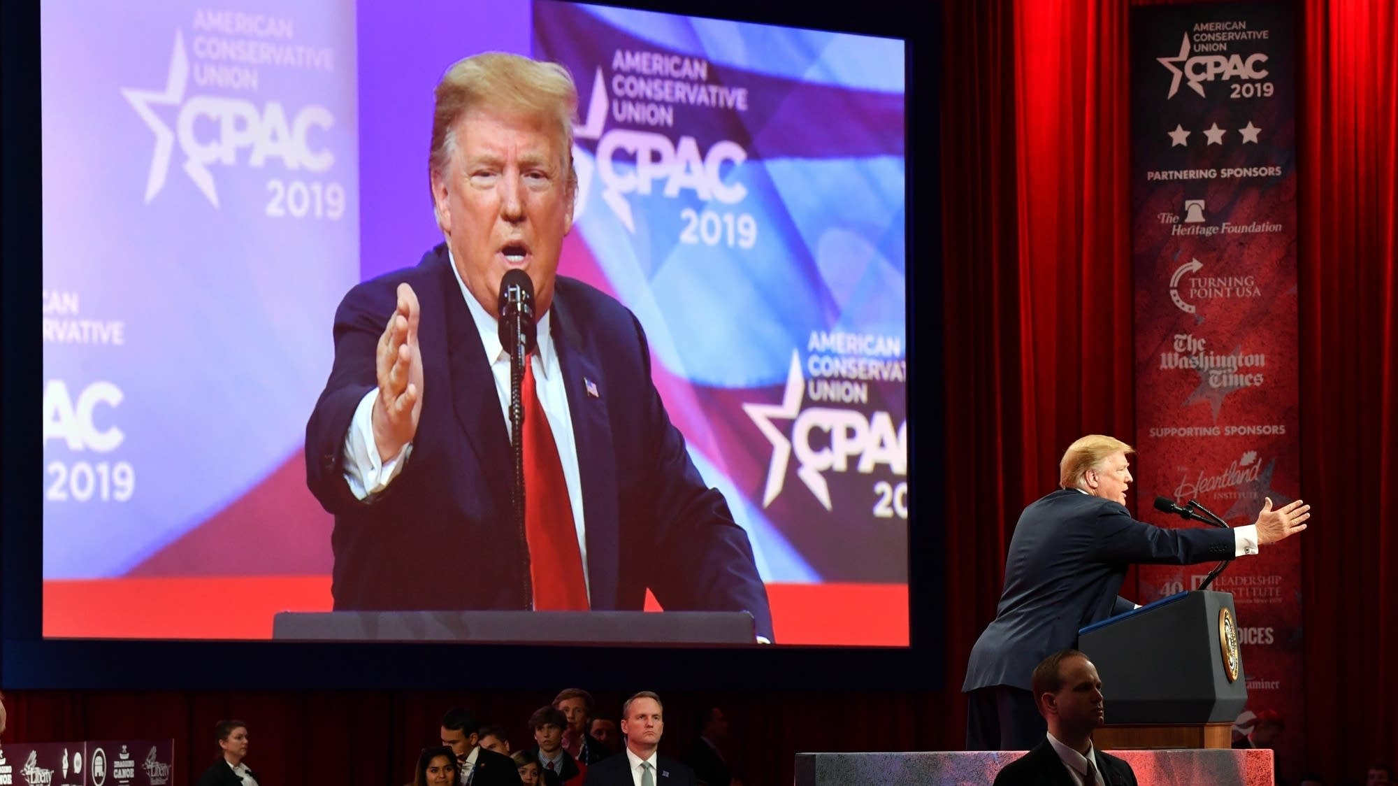 Trump delivers slashing speech that rouses the right MPR News