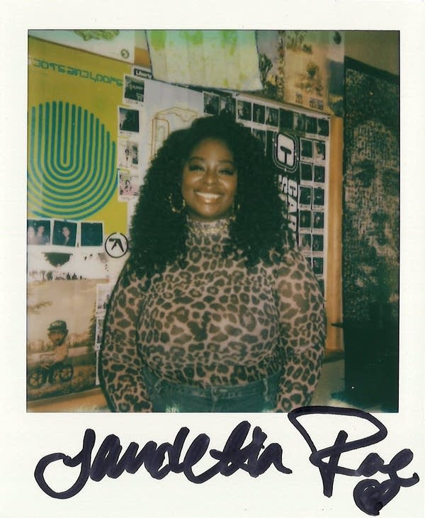 Jandeltha Rae posing in a polaroid photo in the carbon sound studio