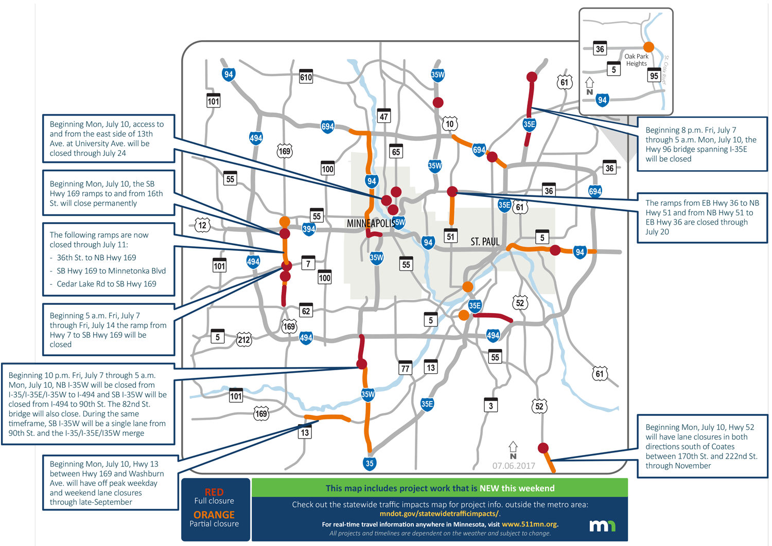 I-35W shutdown tops Twin Cities weekend driving woes