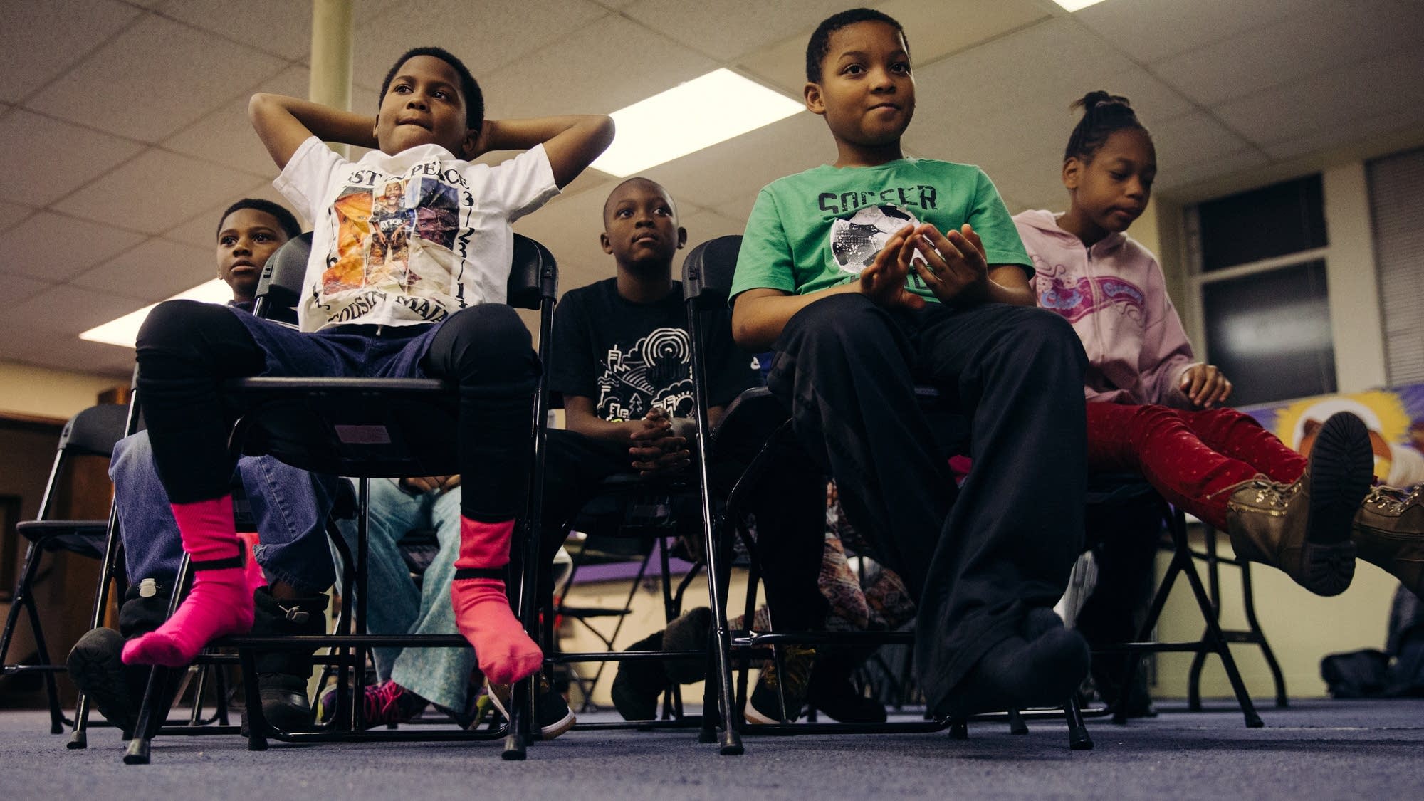 Kids get ready to rehearse.