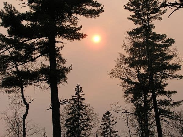 Smoke from a nearby fire