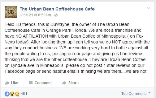 Mpls coffee shop’s anti-Trump post heaps grief on Florida shop