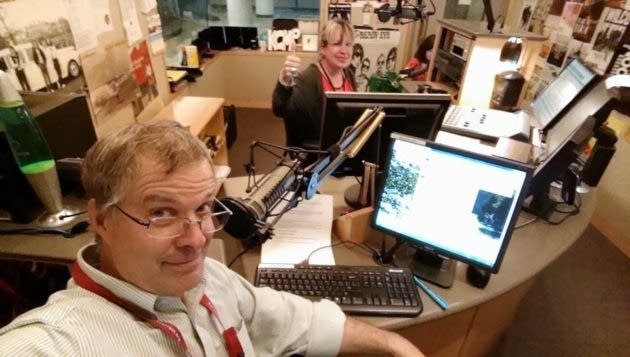 Bob Collins and Mary Lucia in The Current studio
