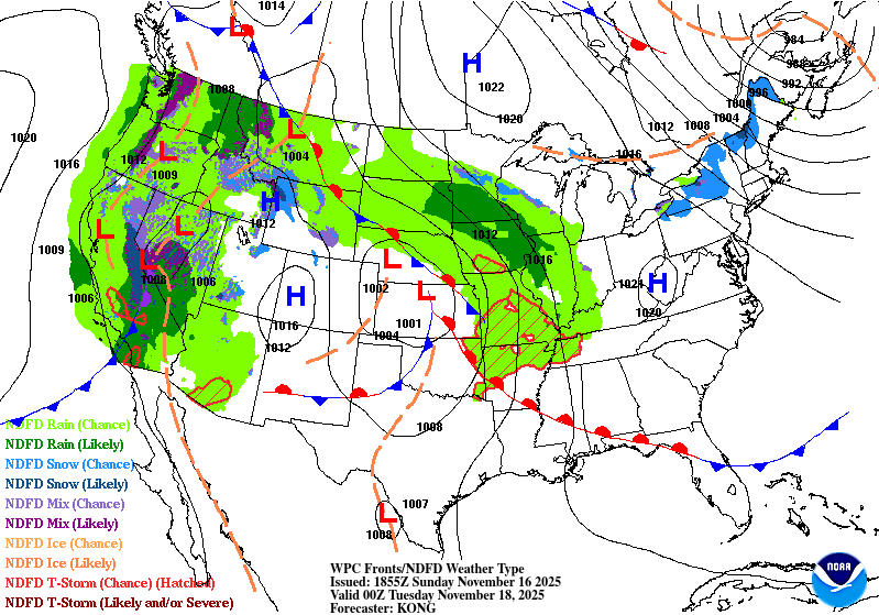 Surface analysis for Monday night