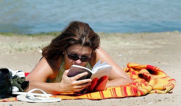 Reading on the beach