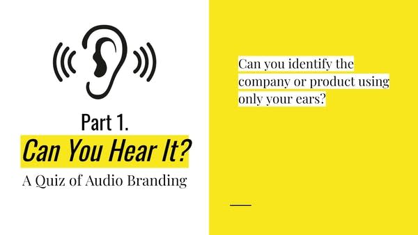 PowerPoint-style art that says "CAN YOU HEAR IT" w/ ear on yellow/white