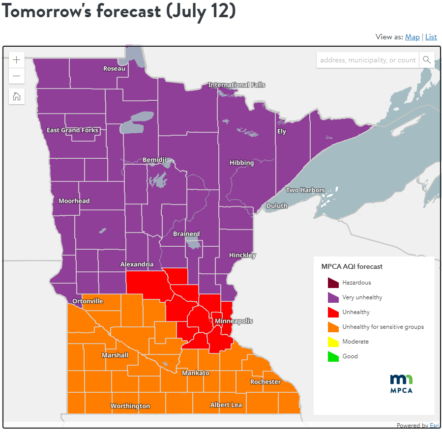 Air quality forecast