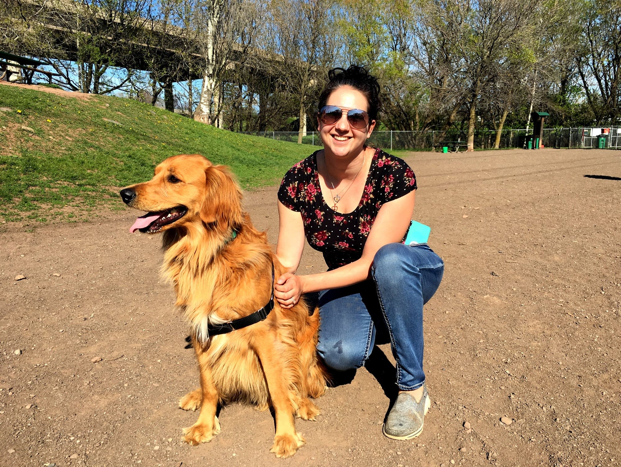 Adriana Swartz and her Golden Retriever, Kevin
