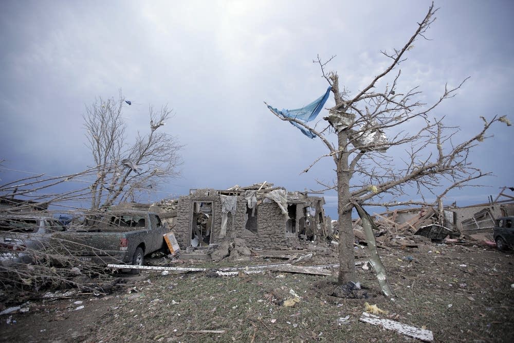 Piles of debris