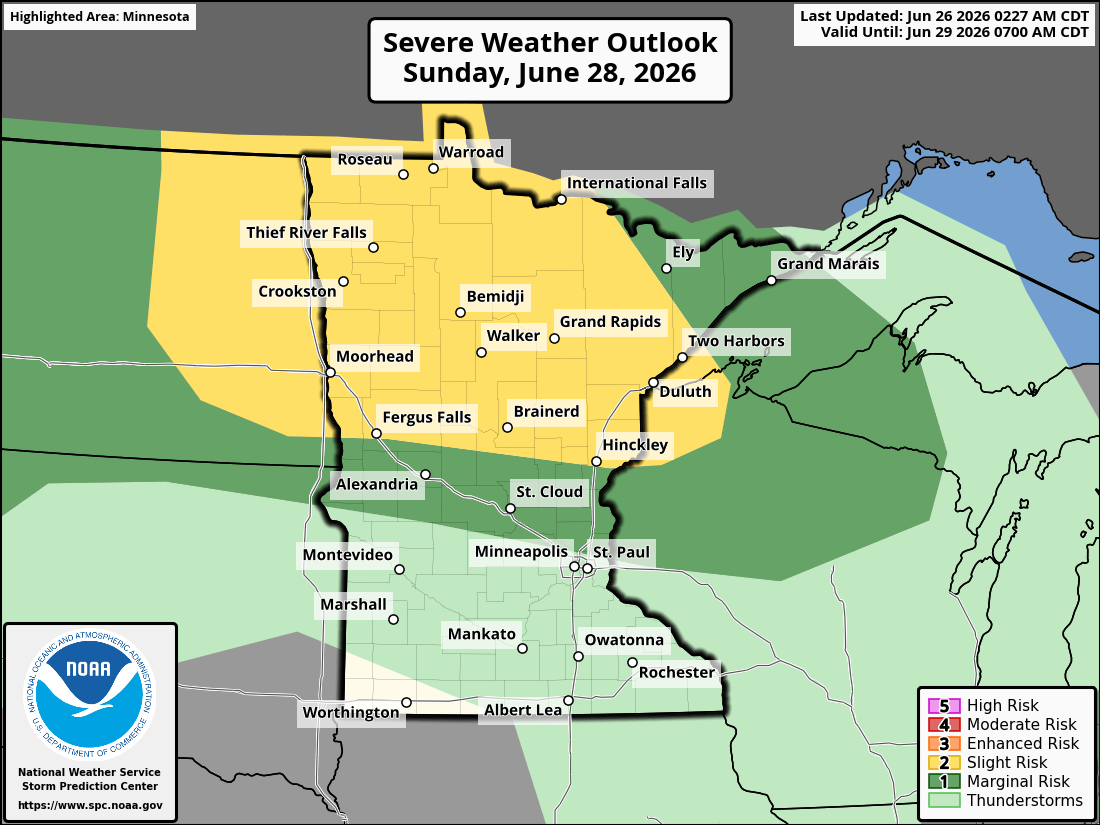 Severe weather threat for Sunday