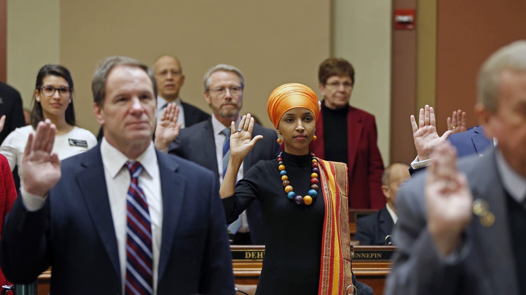 Ilhan Omar takes the oath of office.