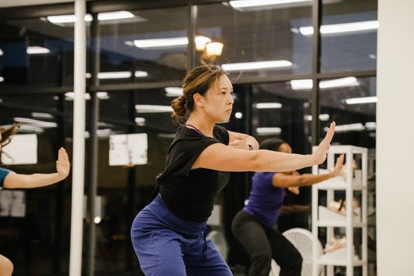 Kealoha Ferreira dances in “Shatranga: Women Weaving Worlds.”
