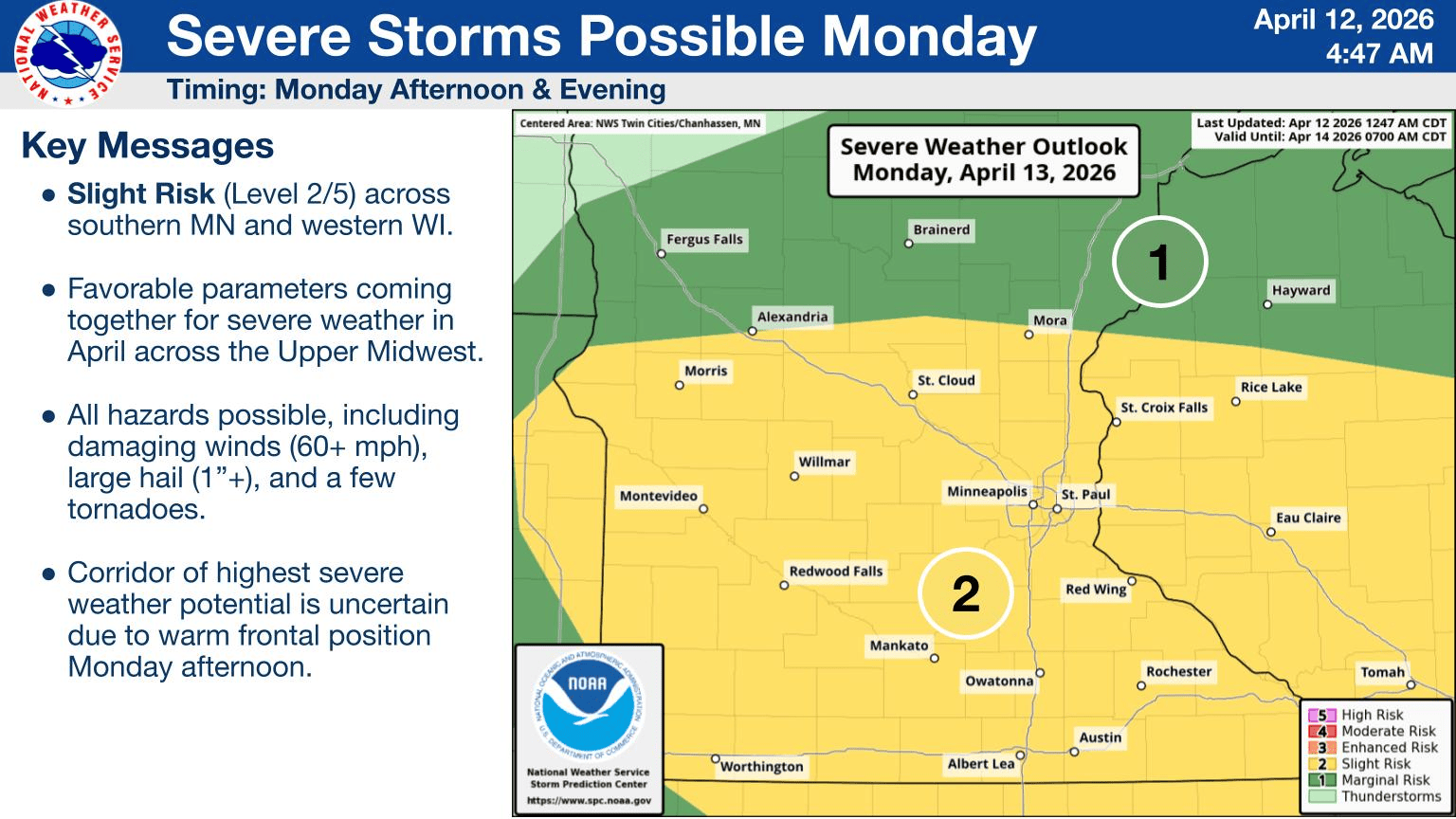 Severe weather threat on Monday