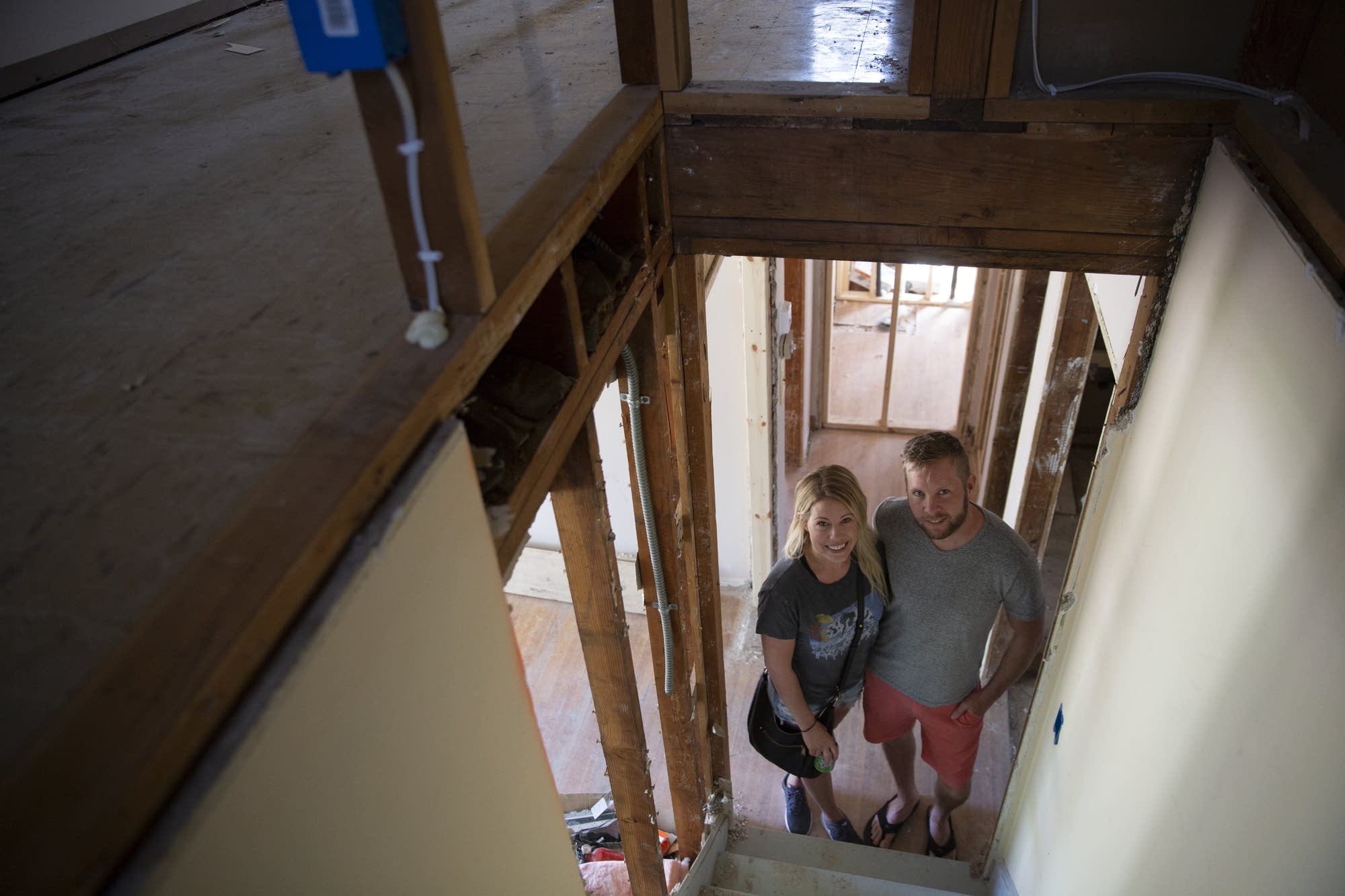 Liz Spillman and J.P. Strate stand for a portrait.