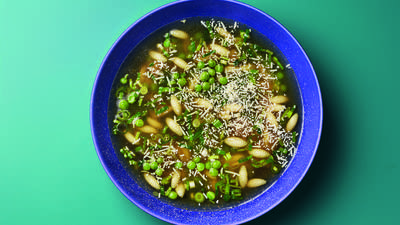 Pasta in Brodo with Peas & Parmesan
