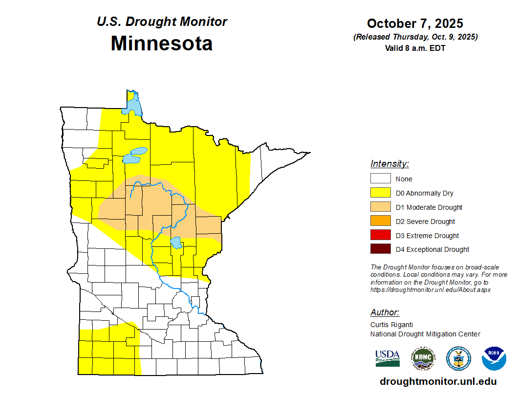 U.S. Drought Monitor for Minnesota
