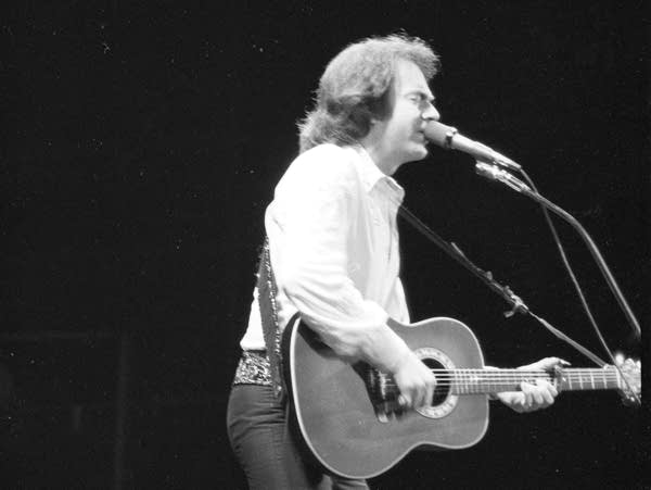 Neil Diamond performing at Forest Hills Stadium on August 13, 1976, in New York City.