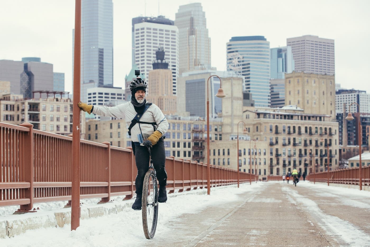 One wheely unusual winter commute Man unicycles through Minneapolis