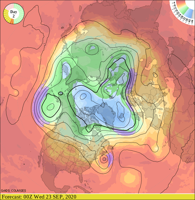 Upper air forecast map for 7 pm September 25