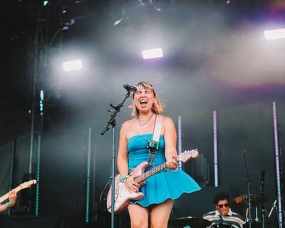 beach bunny performing on stage