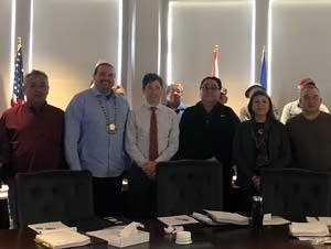 Minneapolis Mayor Jacob Frey with the Red Lake Tribal Council.