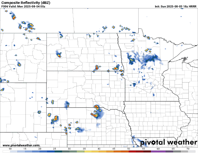 Forecast precipitation Sunday 7 p.m. to Monday 7 p.m.