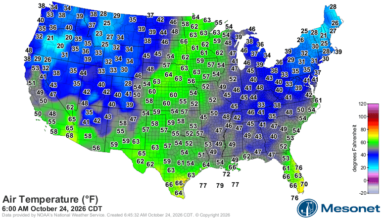 Warm 7 a.m. temperatures